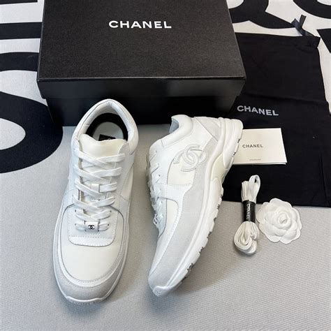 white mens chanel trainers|Chanel low top trainer white.